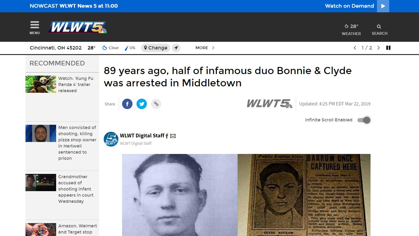 Did you know half of infamous duo Bonnie & Clyde was arrested in ... - WLWT